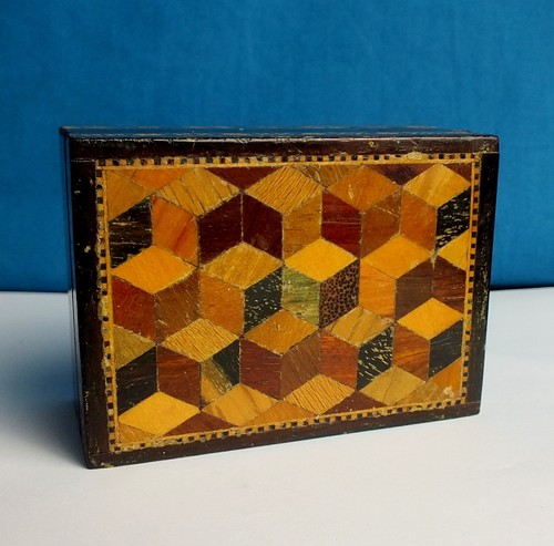 Antique tunbridge ware trinket - ware,