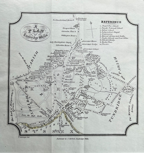 1840 antique map plan of - 1840,