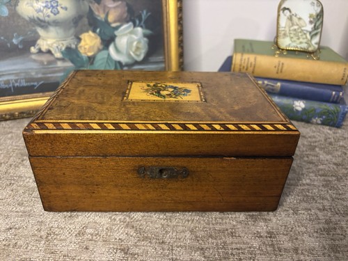 Antique tunbridge ware floral - antique,