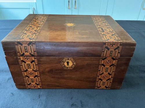 Large antique tunbridge ware - -,