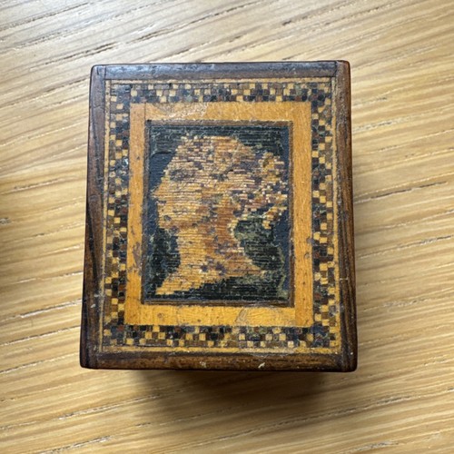 Victorian tunbridge ware stamp - tunbridge,