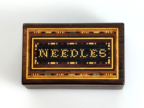 Tunbridge ware needle box - needle,