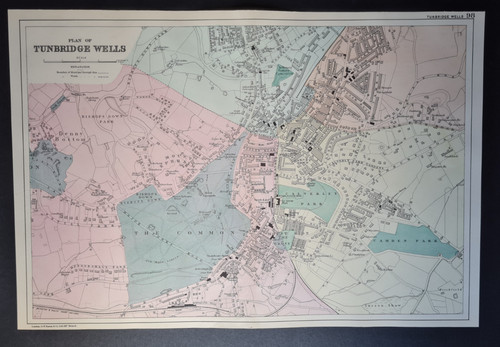 Antique 1895 map plan - -,