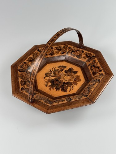 Tunbridge ware basket - ware,