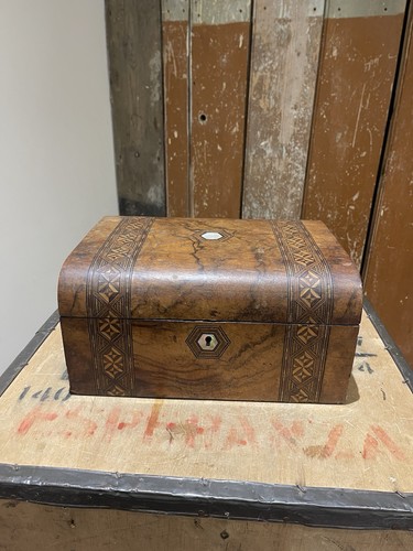 Victorian walnut box tunbridge - box,