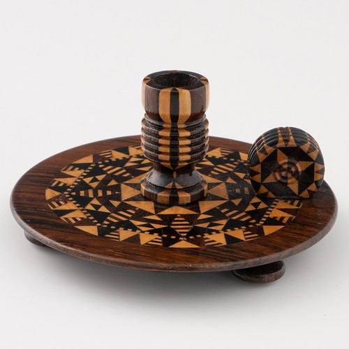 Tunbridge ware chamberstick - tunbridge,