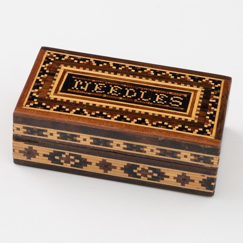 Tunbridge ware needle box - ware,