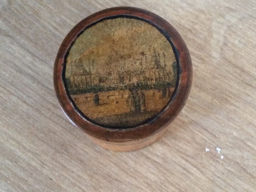 Antique tunbridge ware pill