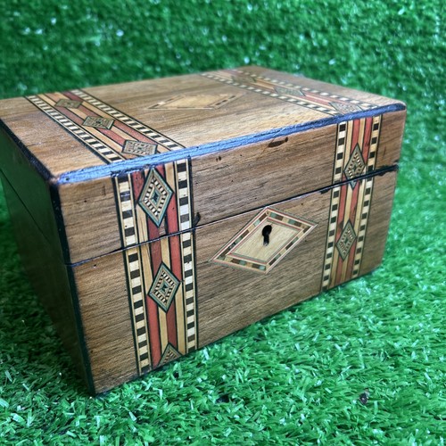 Victorian walnut trinket box - walnut,