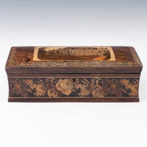 Tunbridge ware glove box - ware, with