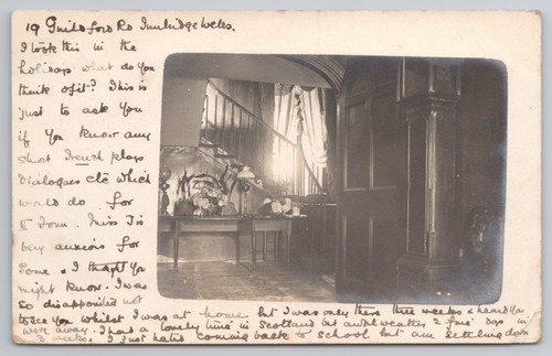 Rppc edwardian hallway - rppc,